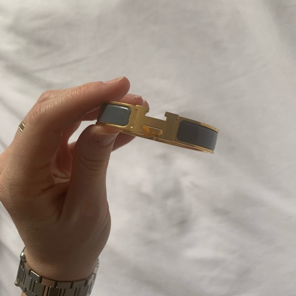 Hermès H Clic Bracelet Gold/Blue Grey - Picture 3 of 4
